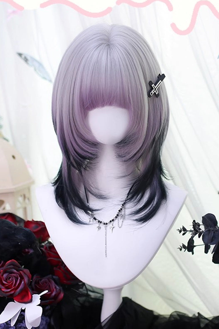 Gradient Air-Bangs Bob Sweet Lolita Wig in Purple - image 3