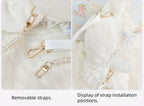 Posable Plush Bunny Lolita Bag with Detachable Pearl Chains - image 15