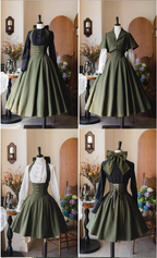 Vintage Lolita Fishbone Halter Skirt and Autumn Jacket - image 41