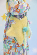 Cute Lolita Bag Cartoon Stars Yellow Plush Bag - image 9