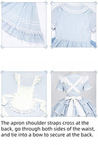 Seven-Day Bell - Blue Classic Lolita Striped OP Dress, Sailor Collar - image 7