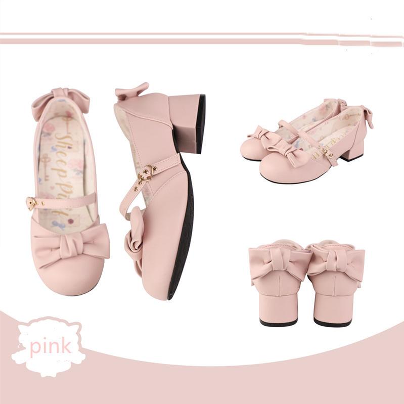 Elegant Lolita Bownot Retro High Heel Shoes - image 7