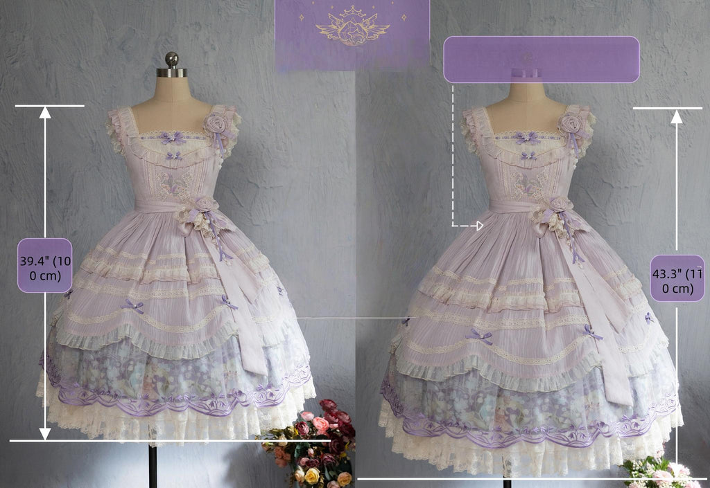 Lily of the Valley Lamb - Classic Lolita Tiered Hem JSK Dress with Embroidery - image 13
