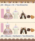 Bear Biscuit SP - Kawaii Lolita Bear Printed Dress Set with Bows - image 5