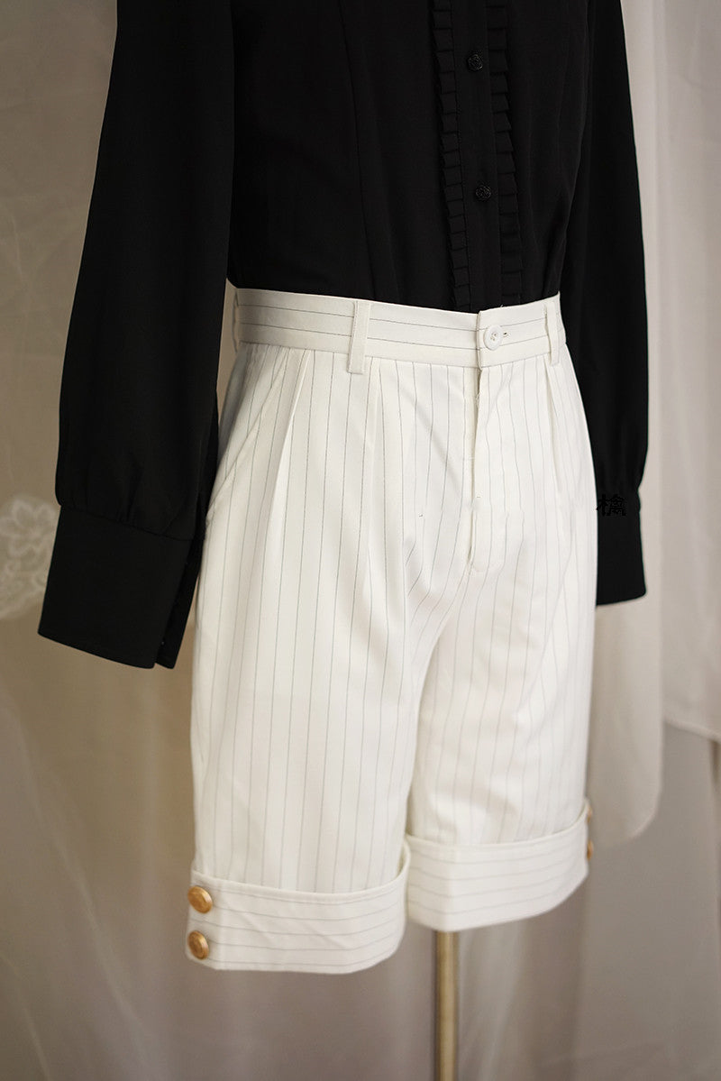La Pomme Striped Middle-Length Ouji Shorts - image 2