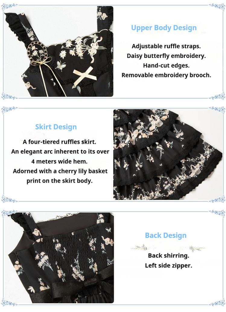 Letter and Poetry - Classic Lolita JSK Suit Four-tiered Twins Dress - image 19