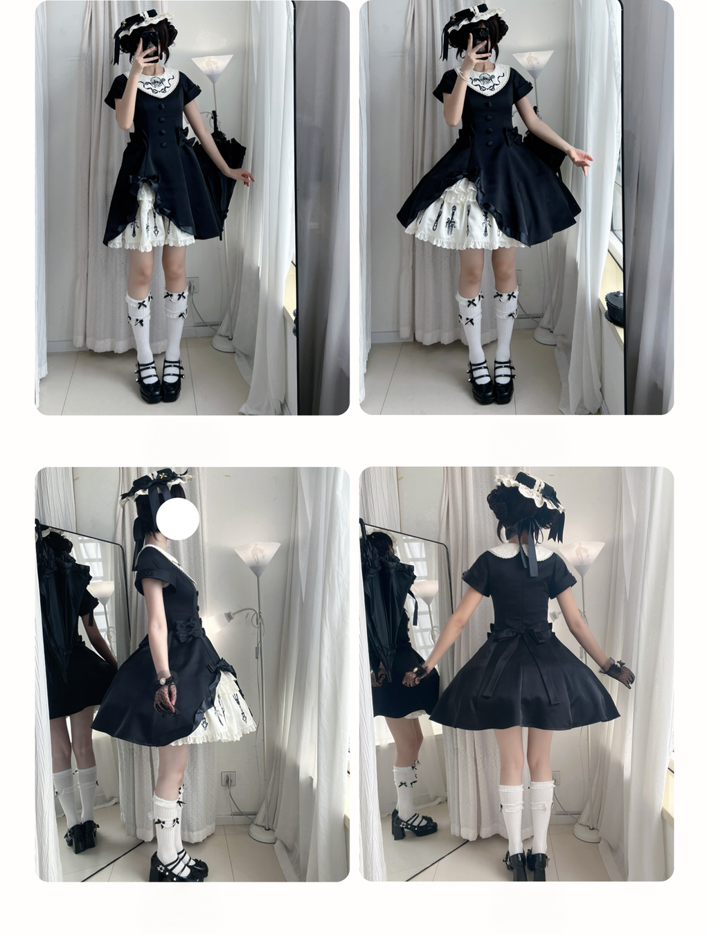 Silent Dinner - Gothic Cutlery Embroidery Lolita OP — source image 13