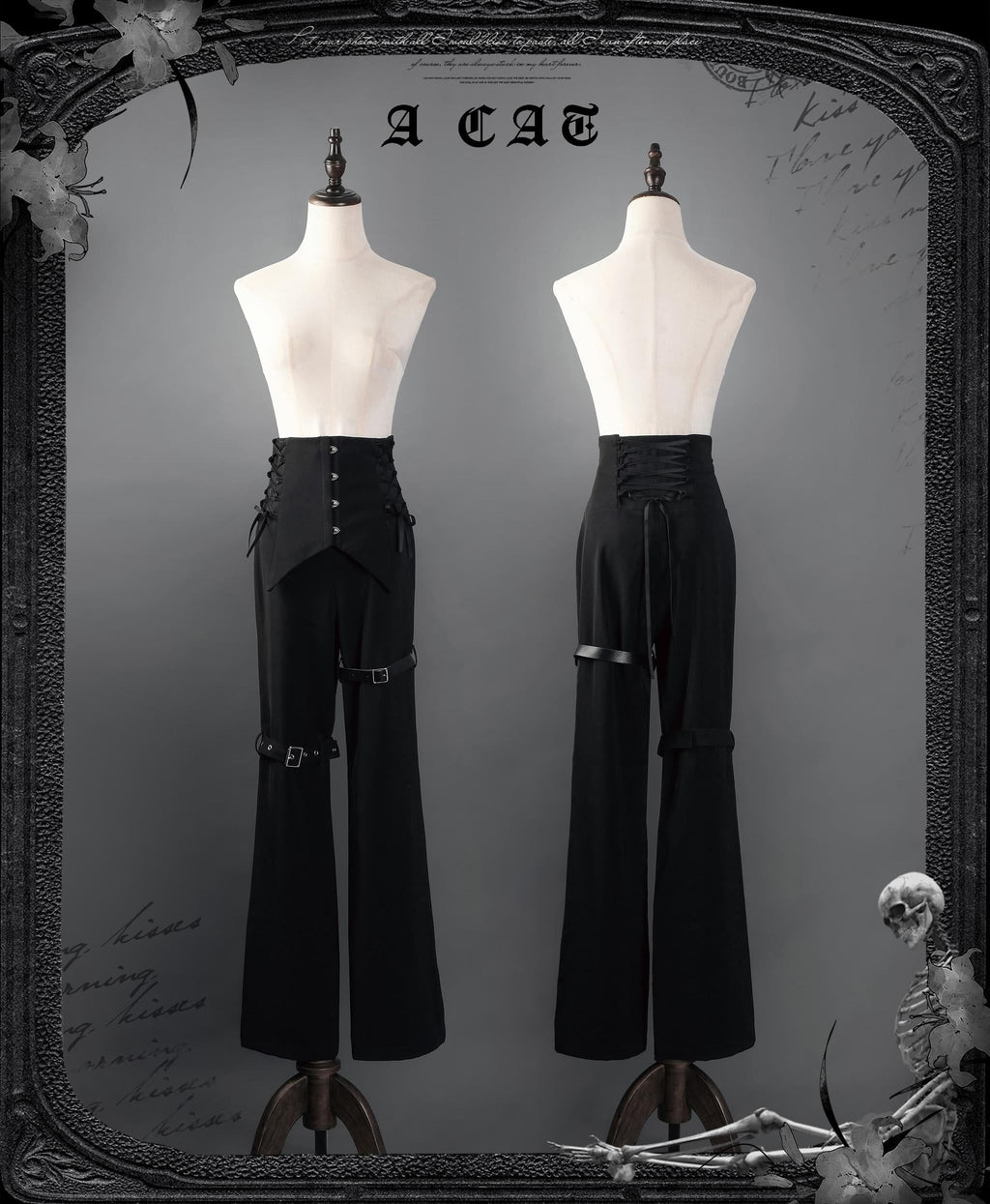 Ouji Lolita V-Line Backless Blouse & Slight Flare Pants - image 4