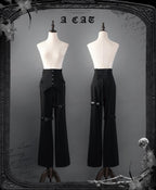 Ouji Lolita V-Line Backless Blouse & Slight Flare Pants - image 4