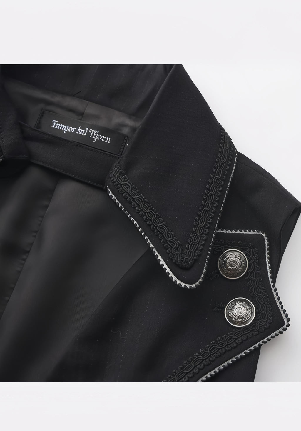 Timeless Silence Mystery - Sleeveless Ouji Lolita Vest Coat, High-Low Hem - image 3