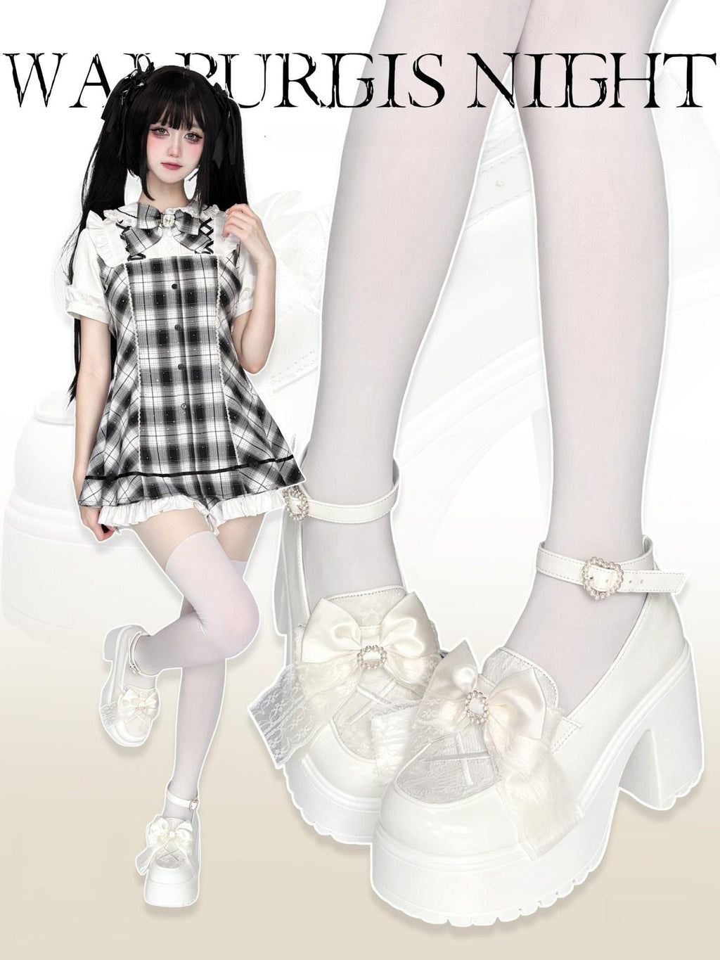 Daily Black and White Lolita Heels - image 3