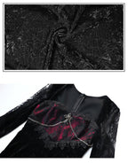 Rose Cemetery - Dark Red Velvet Gothic Lolita Dress - image 7