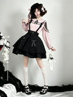 Rose Noir Peter Pan Collar Blouse with Lace Cutout Shoulders - AMAHAKAWA - image 3