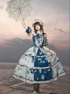 Mulberry Poetry Collection - Plus Size Lolita Printed Top & Skirt Set with Embroidery - image 14
