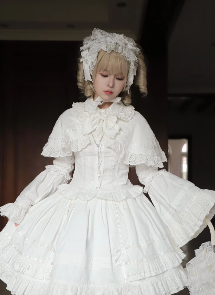 Praying Snowfall Old School Lolita Skirt Suit, Shirt and Cape - image 21