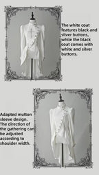 White Night Sonata - Ouji Lolita Embroidery Coat, Detachable Trailing - image 8
