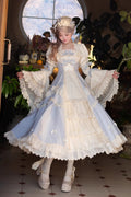 Letter Paper - Long Sweet Lolita JSK Dress in Blue - image 1
