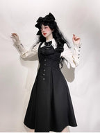 Night Raven Magic - Ouji Lolita Dress Set, Suspender Shorts & Cape - image 26