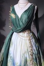 Grace in Favor - Oil Painting Sweet Lolita JSK Dress & Shoulder Sash - image 10