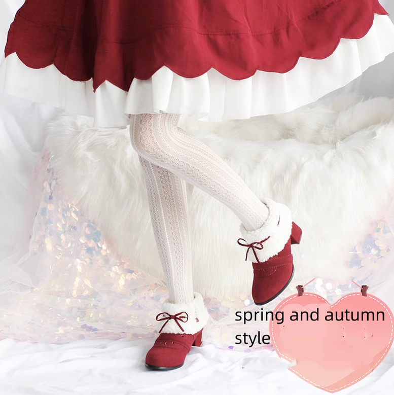 Kawaii Winter Lolita Multicolor Ankle Boots - image 2