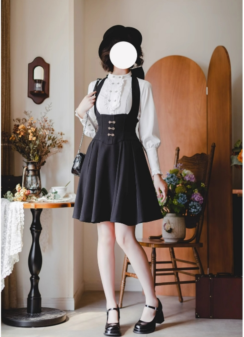 Vintage Lolita Fishbone Halter Skirt and Autumn Jacket - image 24