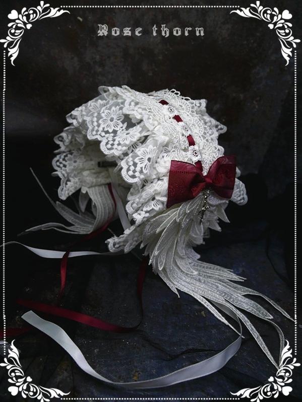 Rose Thorn Angel Wings Embroidered Elegant Lolita Headband - image 13