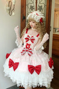 Flower Dream Isle - Square Collar Multi-Layered Ruffled Bow Lace Sweet Lolita JSK Dress - image 1