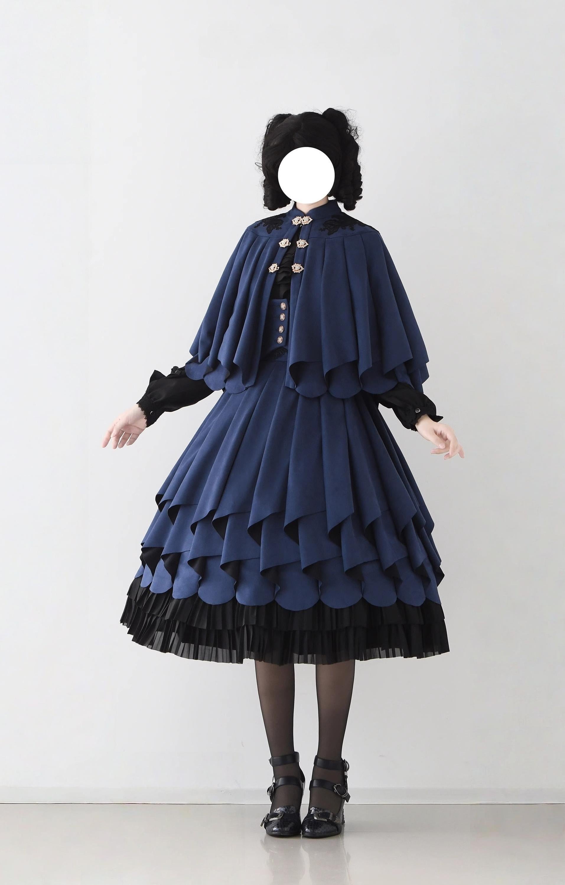 Molten Snowtop - Classic Lolita SK, Cape With Detachable Collar - image 2
