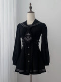 Black Sailor-Collar Jirai Kei Dress, Shorts and Tie Set - image 1