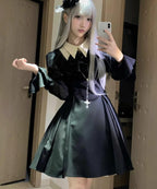 Gothic Lolita OP Dress Nun Style Fishbone Skirt - image 5