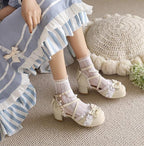 Plus Size Qi Lolita Shoes Bow Pearl Lolita Sandal - image 2