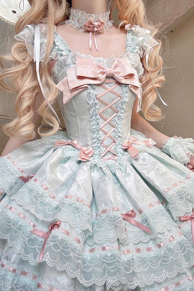 Flora Isle Butterfly Sweet Elegant Lolita JSK Dress in Green - image 11