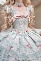 Flora Isle Butterfly Sweet Elegant Lolita JSK Dress in Green - image 11
