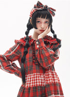 Vintage Lolita OP Dress Red Lolita Plaid Dress for Spring Summer - image 24