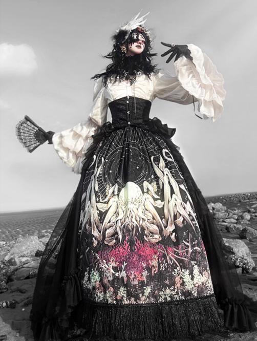 Reborn Ancient God Gothic Lolita Shirt and Skirt Set - image 3