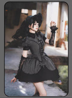 Striped Cross - Gothic Coordinated Lolita Set, Adjustable Blouse & Skirt - image 44