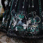 Green Rosette and Skull Print Gothic Corset JSK - image 3