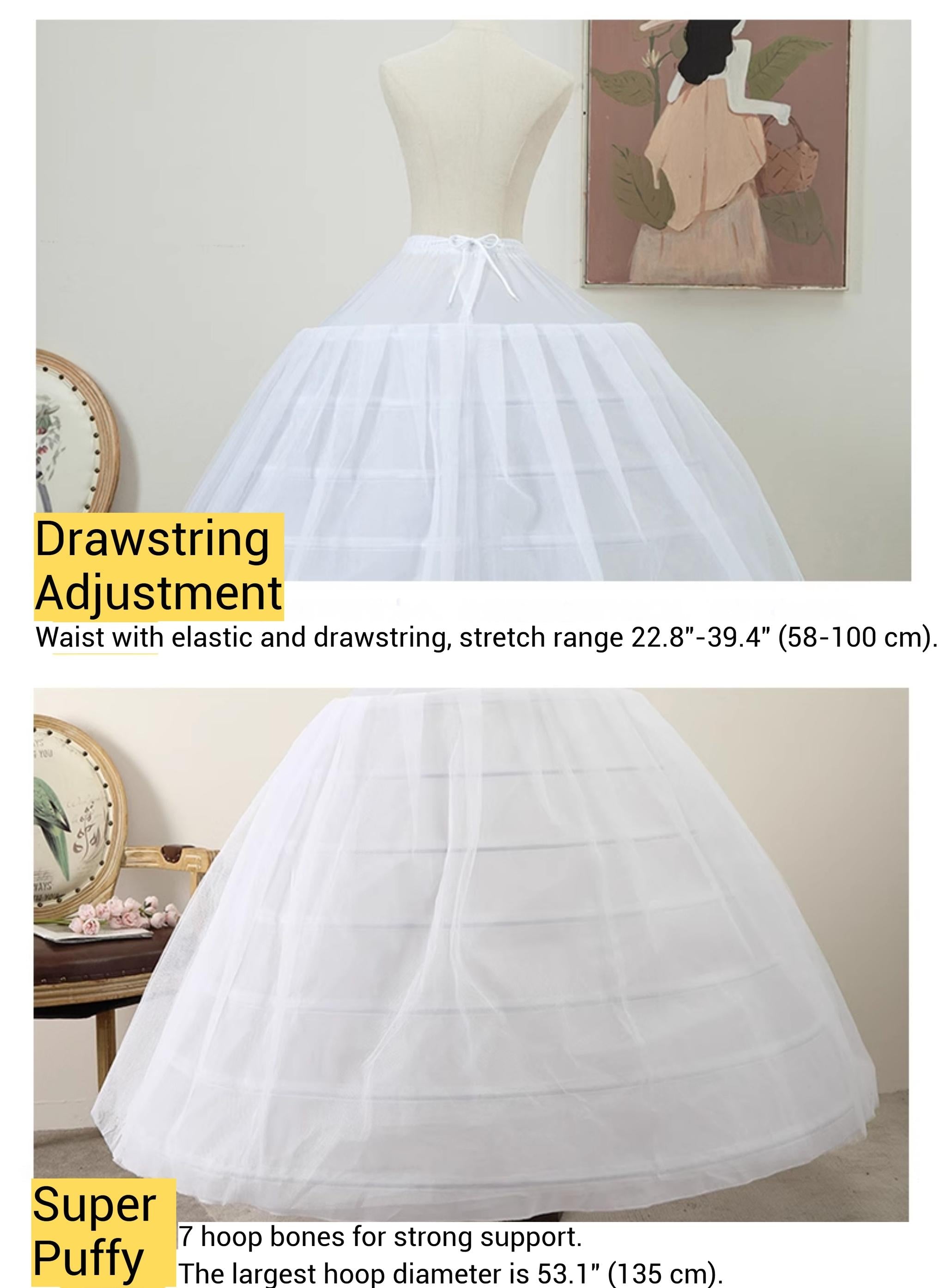 Wedding Lolita High-Volume Long Petticoat, 112 cm - image 5