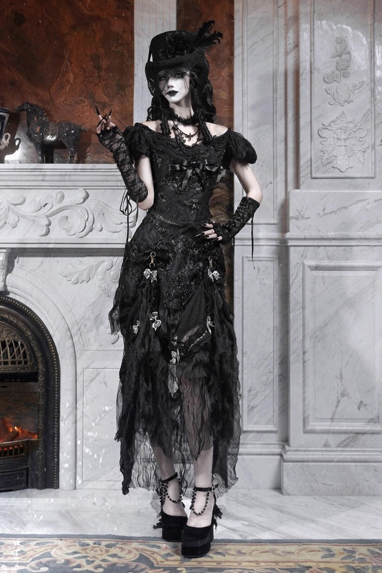 Cupid's Magic Box - Gothic Lolita Long Skirt in Black - image 10