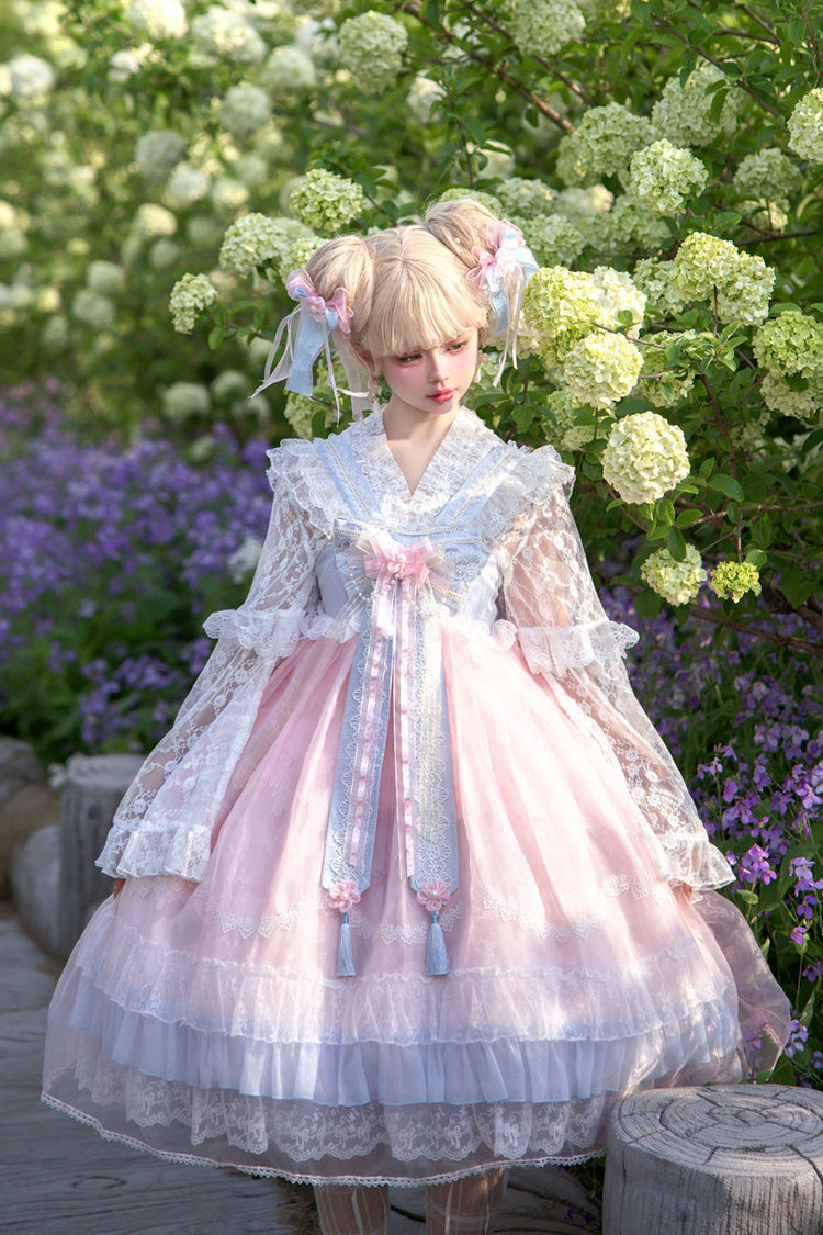 Peach Blossoms in Spring Fields - Qi Lolita JSK Dress in 3 Colors - image 13