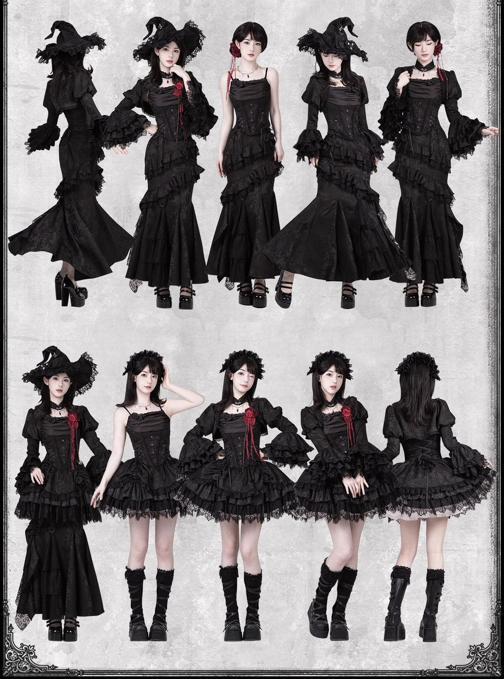 Twilight Witch-Inspired Black Gothic Lolita Skirt Set - image 31
