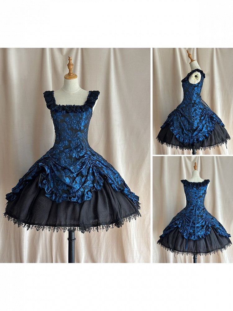 Dark Blue Ruffled JSK Gothic Lily - Miss Point - image 2