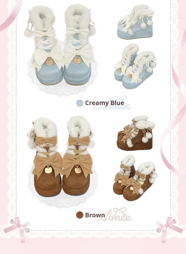 Warm - Winter Sweet Lolita Snow Boots Thick Sole Fleece Shoes - image 26