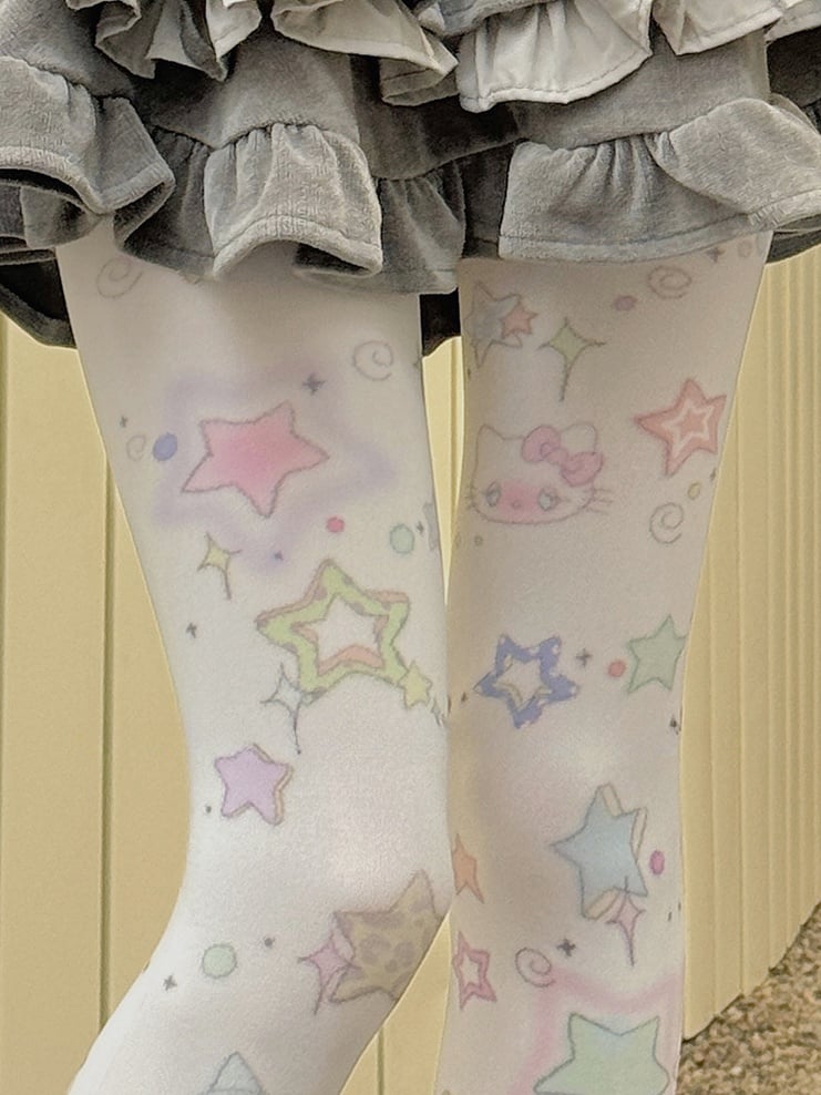 Sweet Star Print Lolita Tights - image 2