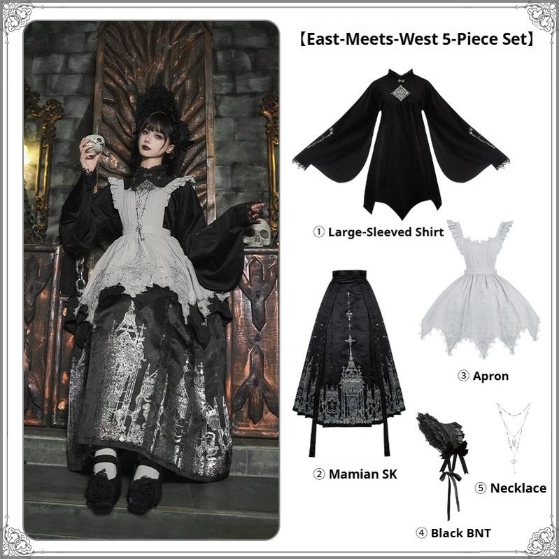 Raven's Night Song Oriental Gothic Lolita Dress Set - image 9