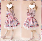 Sweetheart Doll Machine - Sweet Lolita Printed Salopette - image 15