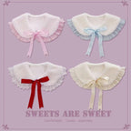 Winter Lolita False Collar Plush Bow Collar Scarf - image 2
