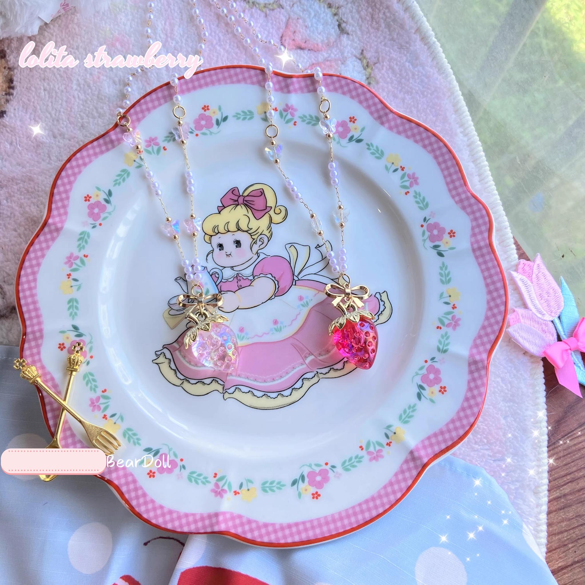 Sweet Lolita Strawberry Charlotte Necklace - image 3