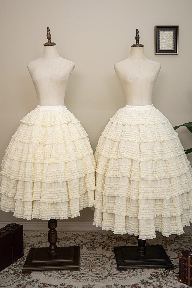 Lemon Chicken - Multi-Layered Ruffle Sweet Elegant Lolita Skirt Petticoat 2 Colors - image 2