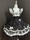 Rhythmic Note Classic Lolita JSK, Blouse and Apron Coordinate and Accessories - image 1
